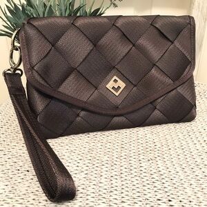 Maggie Bags Large Clutch Seatbelt Bag Chocolate Brown